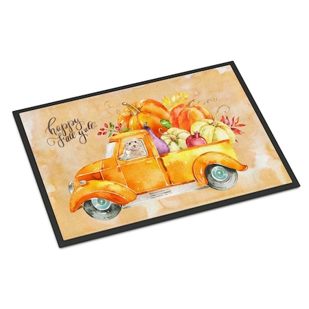 Carolines Treasures 18 x 27 in. Fall Harvest Champagne Cockapoo Indoor or Outdoor Mat CK2660MAT